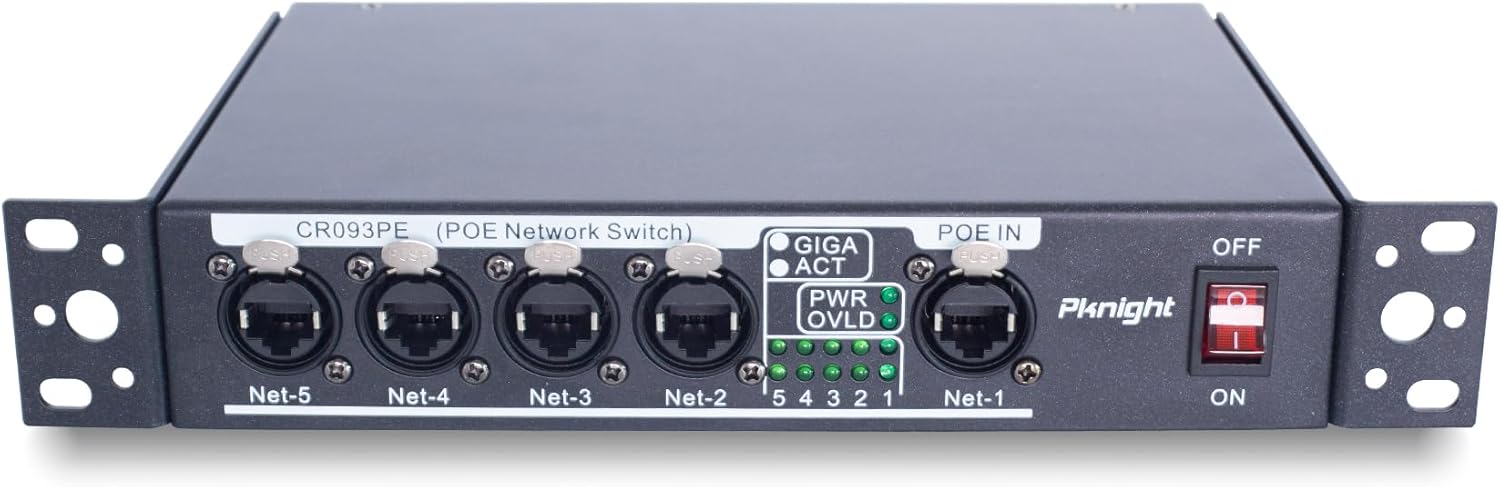 Pknight Stage Signal etherCON Network Switch POE Available