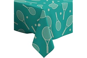 Tennis Rackets Bright Pattern Tablecloth (60'' x 102'')