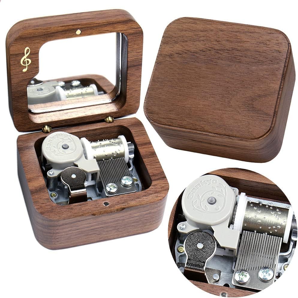 Sinzyo Choppin Serenade Walnut Music Box Vintage Wood Carved Wind Up Musical Box Gift For Christmas,Birthday,Valentine's Day