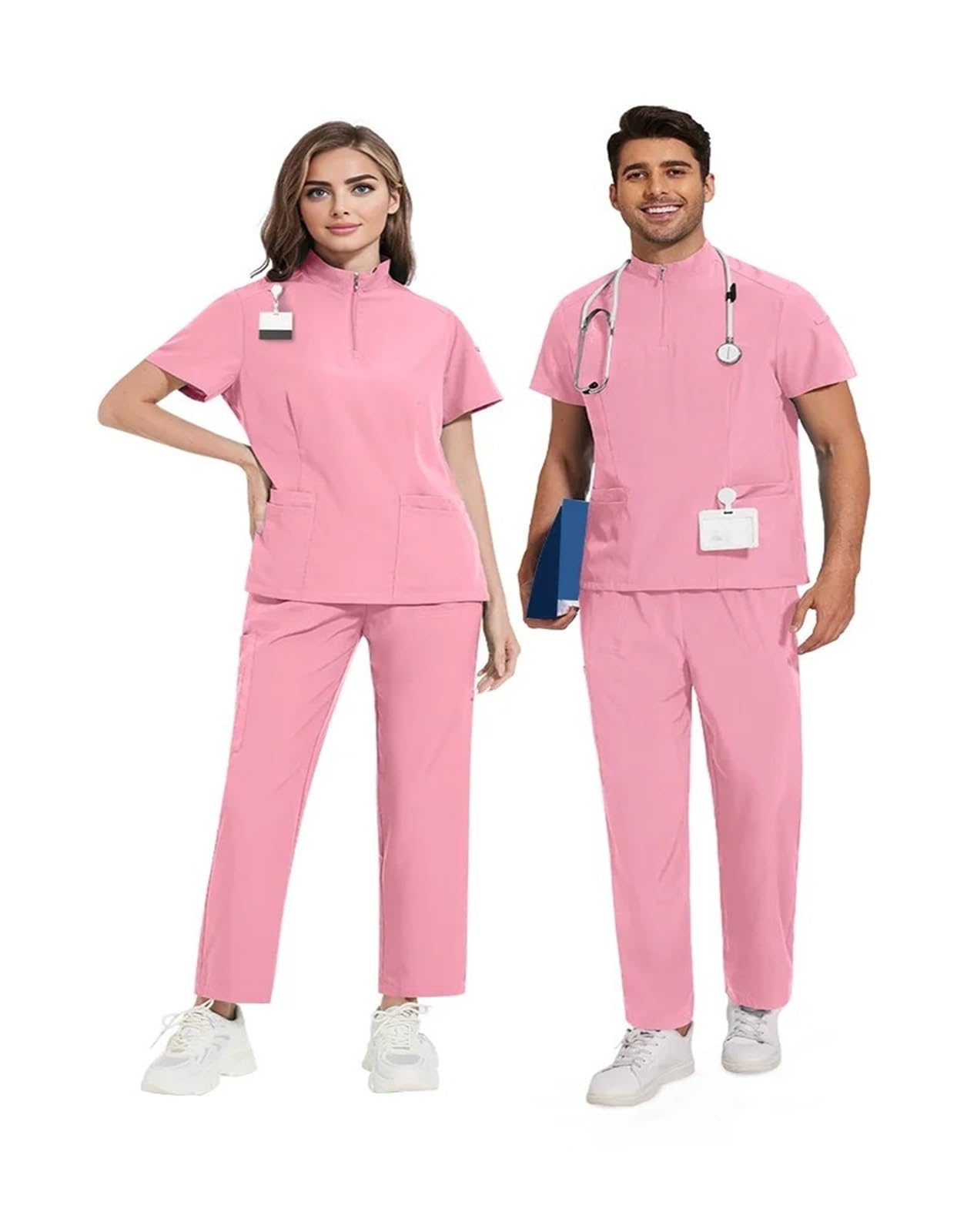 Conjuntos de Uniformes médicos for Mujeres y Hombres, Camisetas, Pantalones, Ropa Trabajo for clínicas dentales Salones Belleza para Enfermera