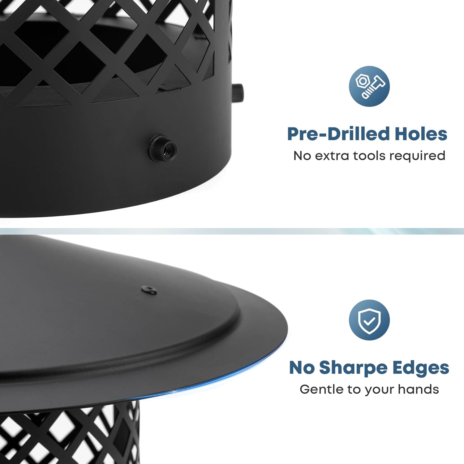 Stanbroil 8" Chimney Cap, Fireplace Round Chimney Cover for Outside Adjustable Bottom to Fit Existing Clay Flue Tile Sizes, Chimney Flue Rain Caps