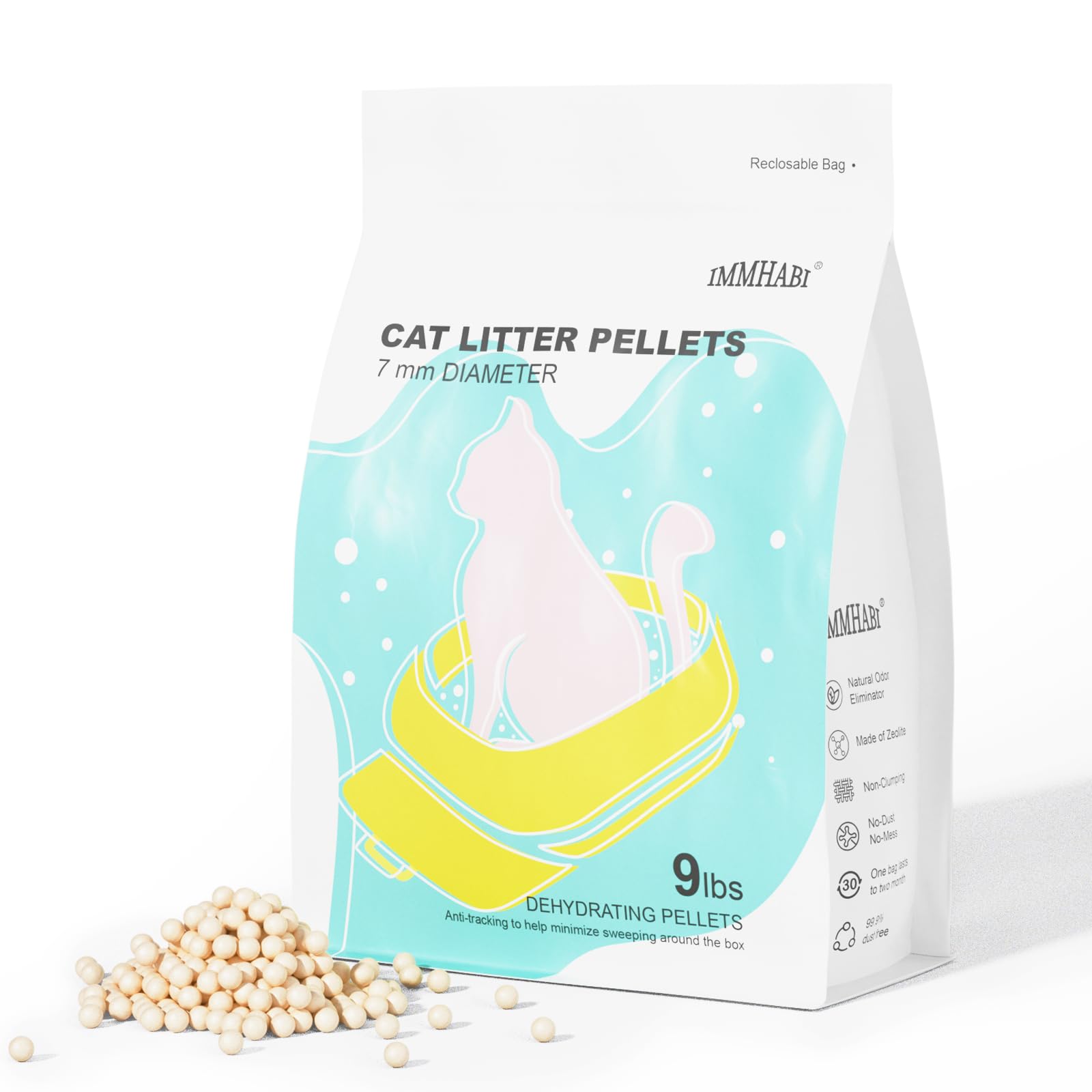 Generic Cat Litter Pellets Refills - 9 lbs, Exclusively for Dual-Layer Litter Box Systems, Dehydrating, Long-Lasting Odor Control