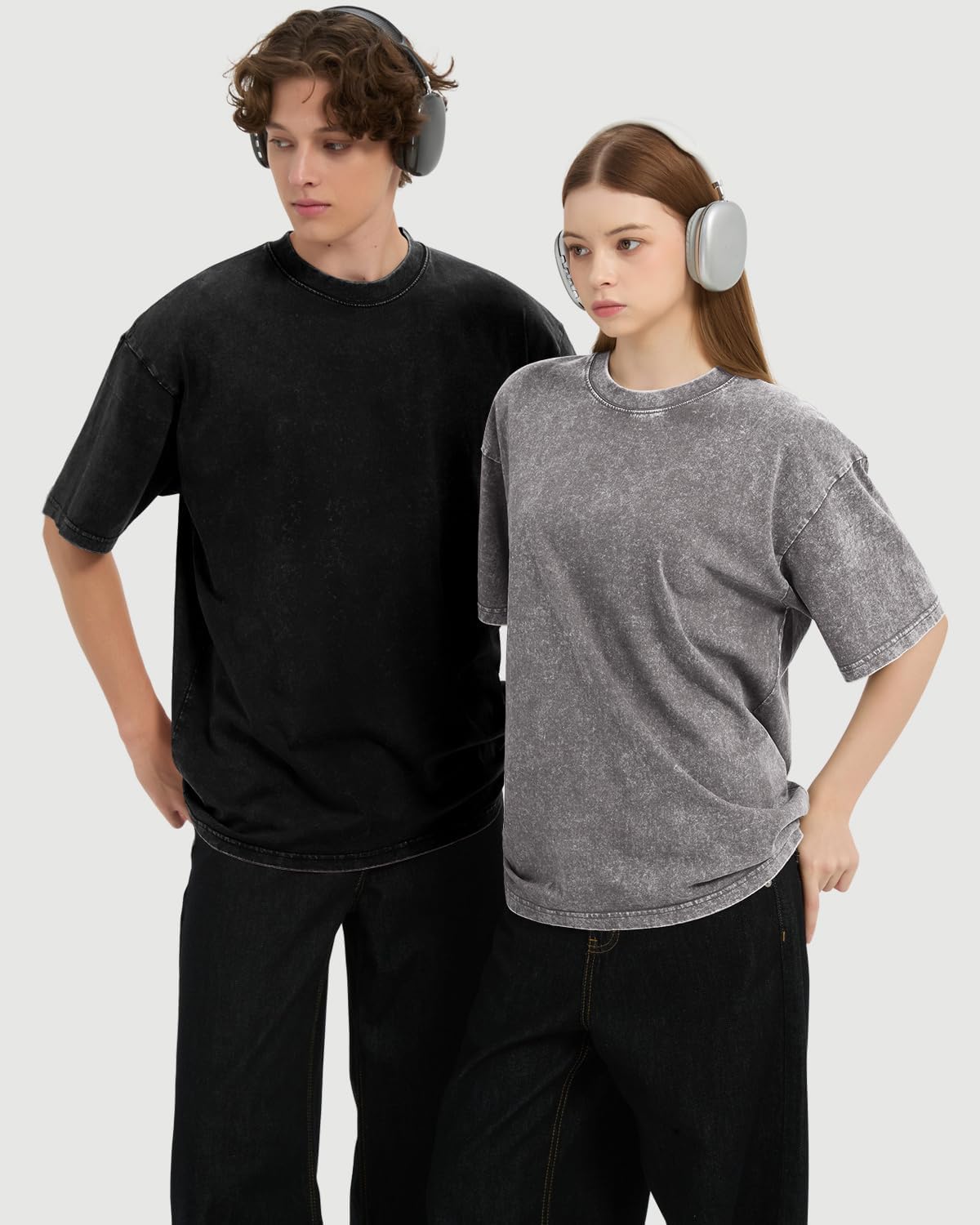 3 Pack Women's Oversized T Shirts Casual Unisex Short Sleeve Loose Fit Tee Baggy Boyfriend Vintage Acid Washed Tops - Image 3