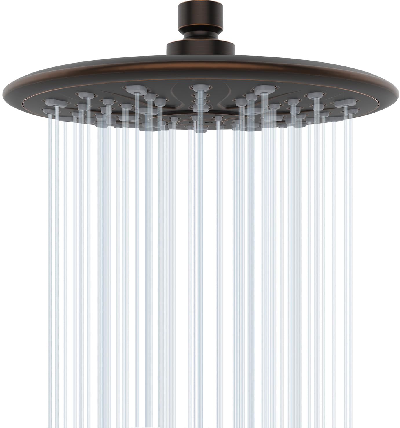 Rainfall Shower Head High Pressure Flow, 8.5 Inches Overhead Rain Shower Head, Universal Thread G1/2’’Adjustable Showerhead, Easy Tool Free Installation, Oil Rubbed Bronze