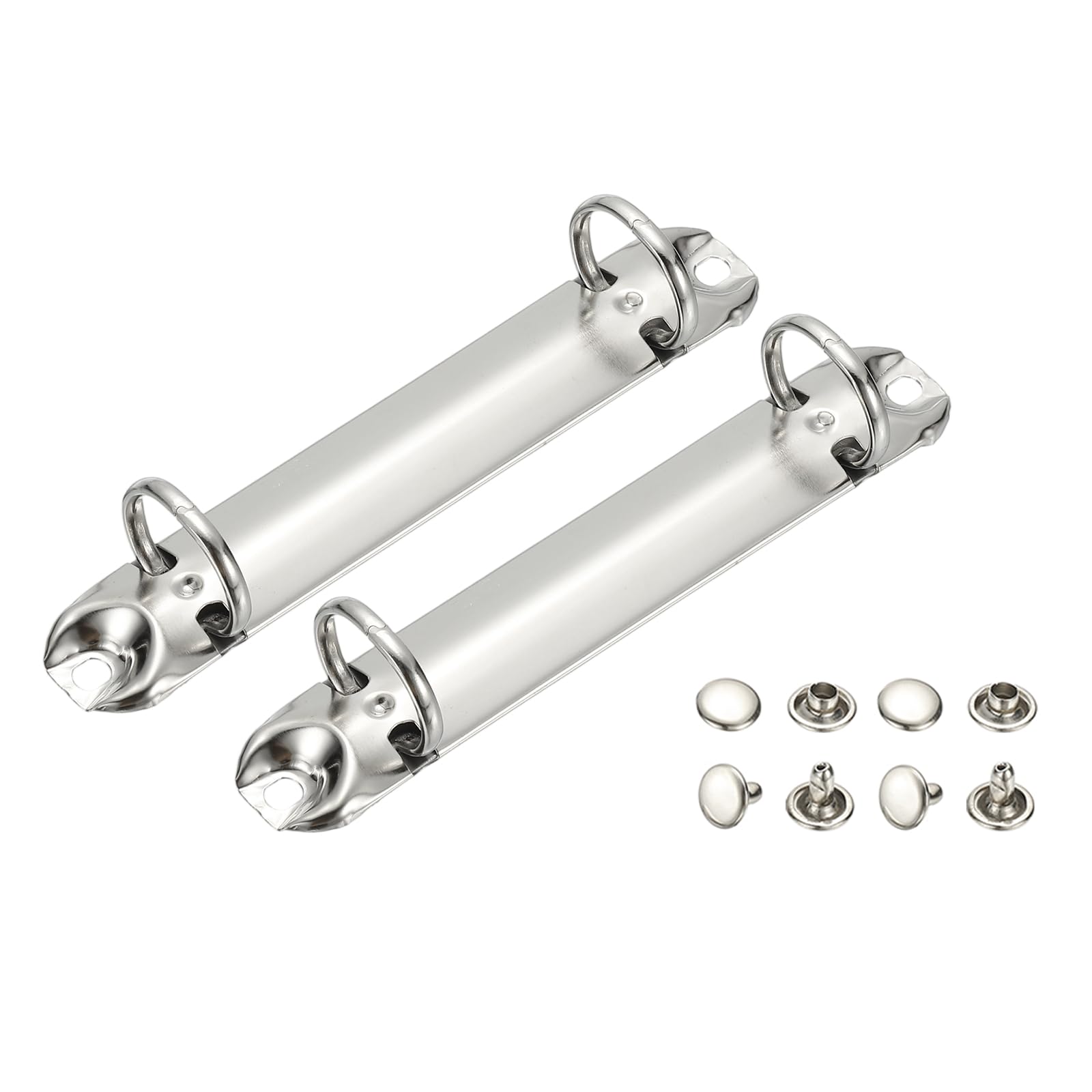 PATIKIL B7 2 Hole Ring Binder Mechanisms, 2 Set 0.8" O Ring Replacement Binder Planner Loose Leaf Binding Spines for Organizers DIY Fill Paper Storage Folder Accessories, 20mm Silver Tone