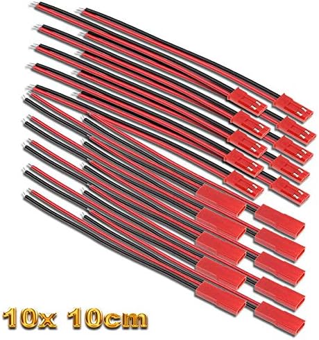 VUNIVERSUM 10er Set JST 2.0 PH Stecker - Mini Steckverbinder Mit 12cm Kabeln