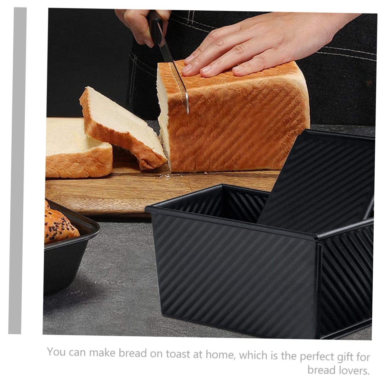 OKUMEYR Carbon Steel Toast Mold with Lid Nonstick Baking Pan for Bread Kitchen Baking Supply for Toast and Loaves Easy to and Use Capacity