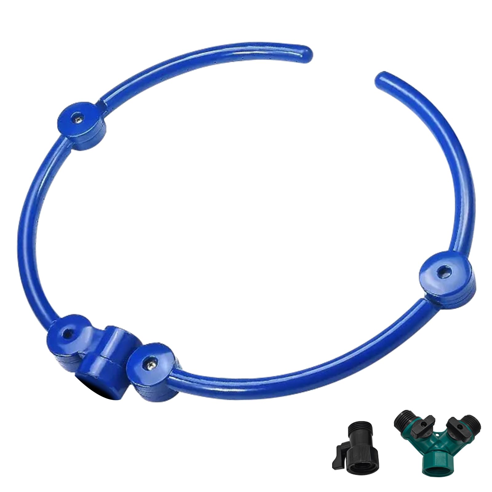 Sistema de riego de jardinería con anillo de agua de 360°, aspersores ajustables para patio con divisores de manguera en Y, sistema de riego por aspersor de césped para jardín, árboles nuevos