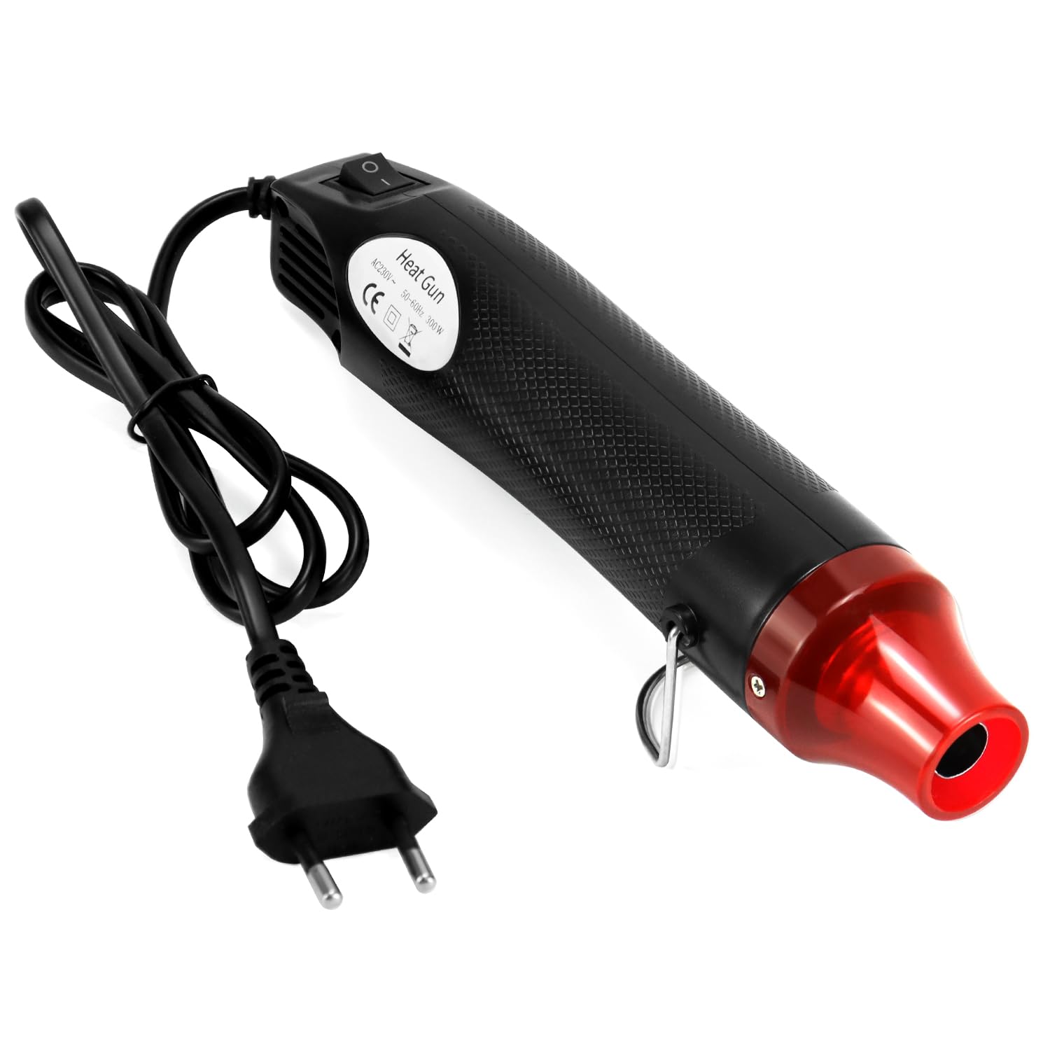 QWORK® Mini pistola ad aria calda 220V 300W, essiccatore ad aria calda portatile, per tubi termoretraibili, goffratura, asciugatura di vernice, inchiostro