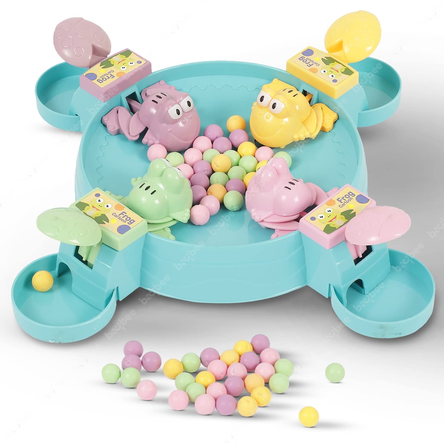 Baybee Hungry Frog Eating Beans Games Toys for Kids with Multiplayer Classic Board Games for Kids Toddler| Parent-Child Interactive Game Toy| Frog Catcher Game 3+Years Boy Girl (4 Frog)