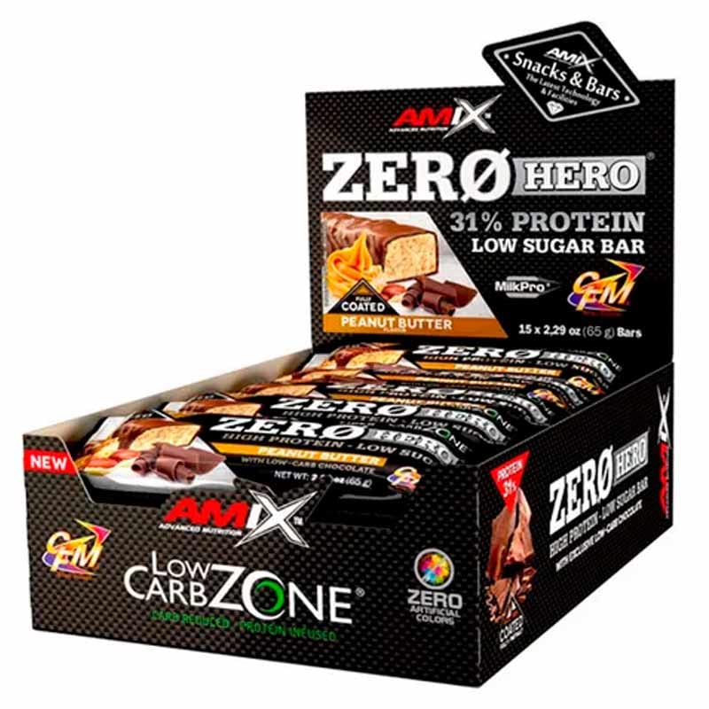 Amix Zero Hero 31% Protein Bar 15 Barritas x 65g (Peanut Butter)