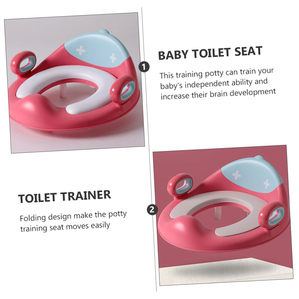 Toddmomy Baño Para Asiento De Entrenamiento Coral Con Asas Antideslizantes Para Inodoro Entrenador De Inodoro Para Bebés y Cómodo