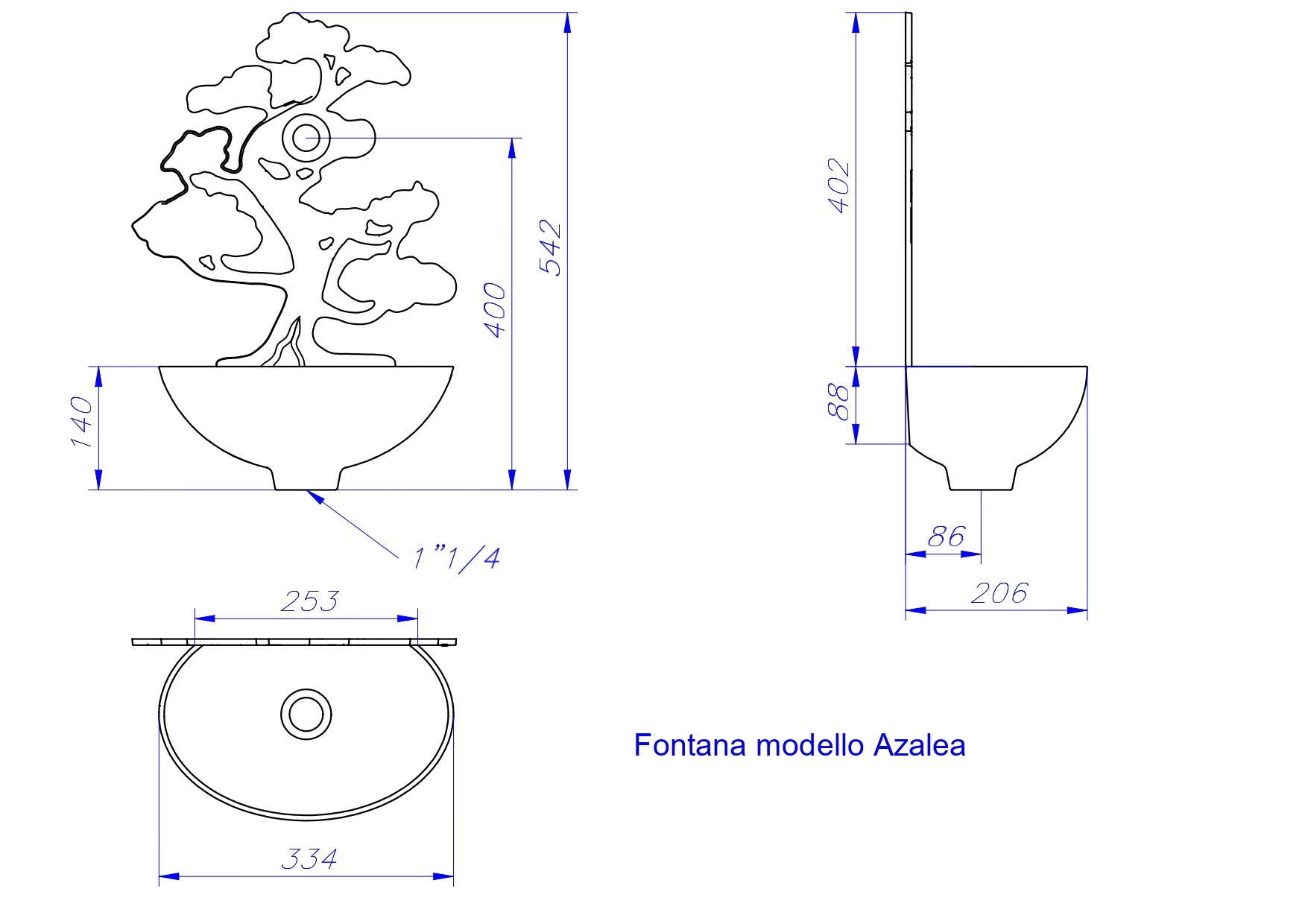 FONDERIA BONGIOVANNI | Fontanella da giardino | Fontana a muro | Modello Azalea | colore antracite | con rubinetto ottone brunito| per casa giardino | fontanella da esterno