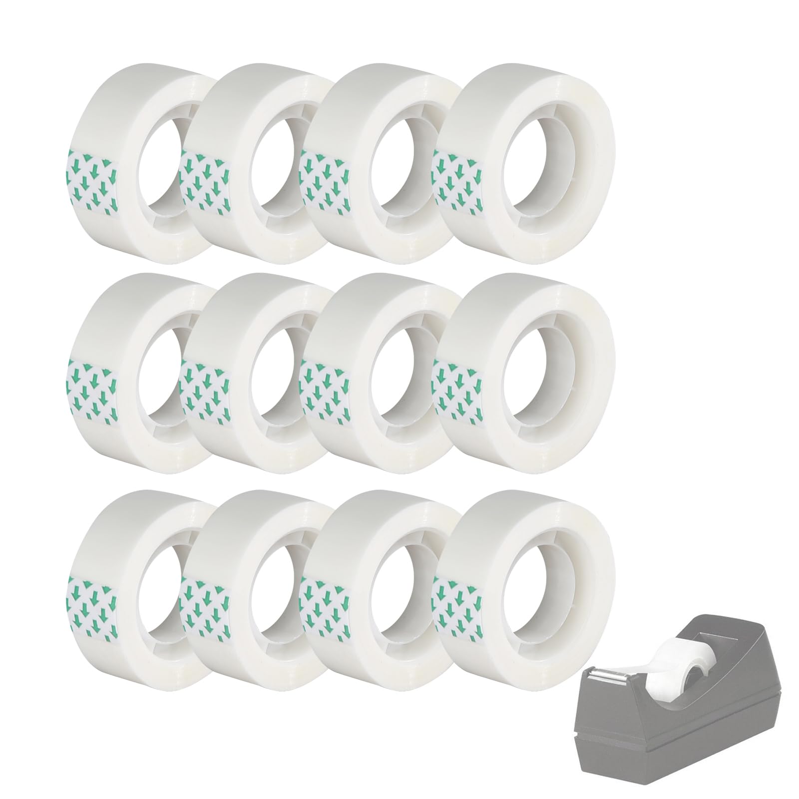 12 Rolls Magic Tape Refills Compatible with Scotch Dispenser, 1180 Inches Total Length, Engineered for Repairing, Gift Wrapping Tape Refill Roll for