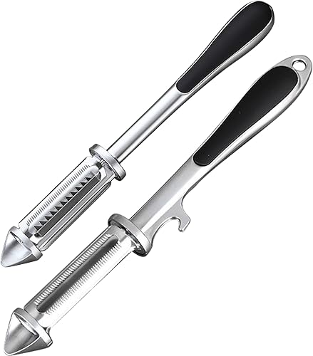 Miniatura 6 de Pelador de verduras todo en uno, pelador de verduras, 5 en 1, mango ergonómico antideslizante, pelador de aleación de zinc, lavable de grado