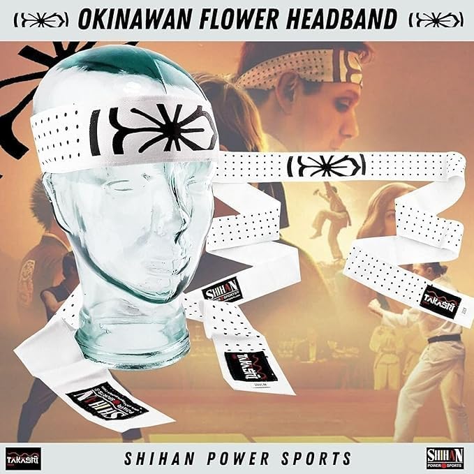 SHIHAN POWER SPORTS 1 Pair Head-band set OKINAWAN FLOWER & HISSHO VICTORY 200cm Hachimaki Japanese Headband - Image 2