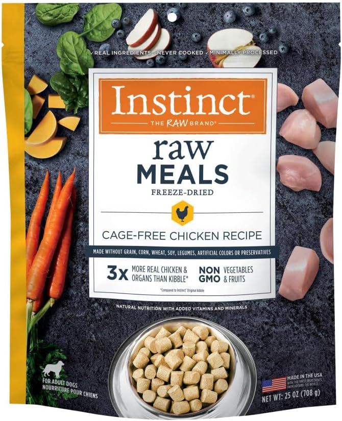 Instinct Freeze Dried Raw Meals Grain Free Cage Free Chicken Recipe Dog Food, 25 oz. Bag