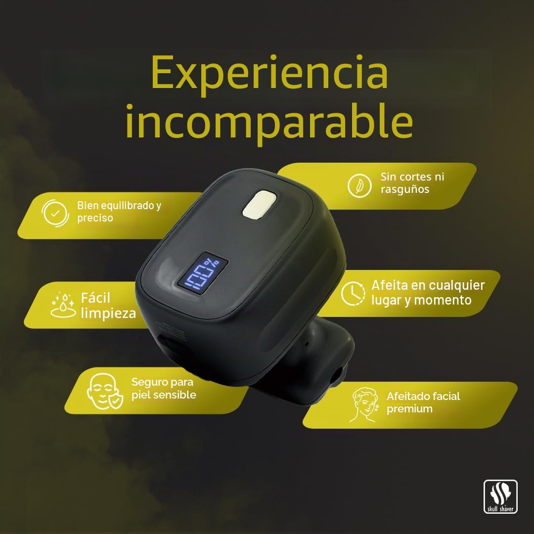 Skull Shaver One Lion PRO Afeitadora Facial para Hombres - Afeitadora Eléctrica con Doble Lámina Escalonada - Oro