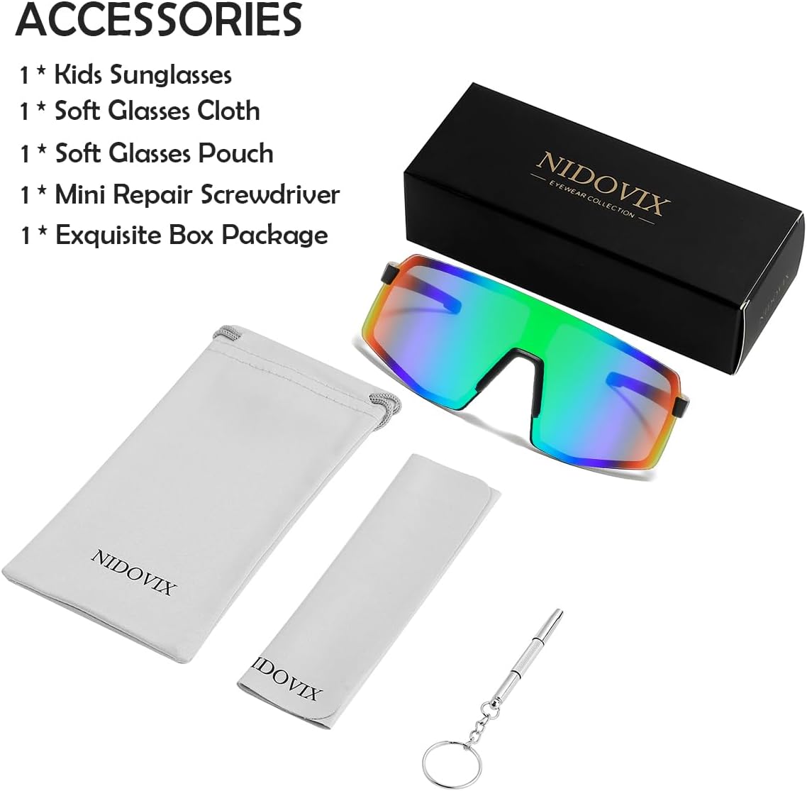 Kids Baseball Sunglasses for Girls Boys Toddler Age 2-12, UV400 Baseball Sun Glasses Sports Cycling Shades