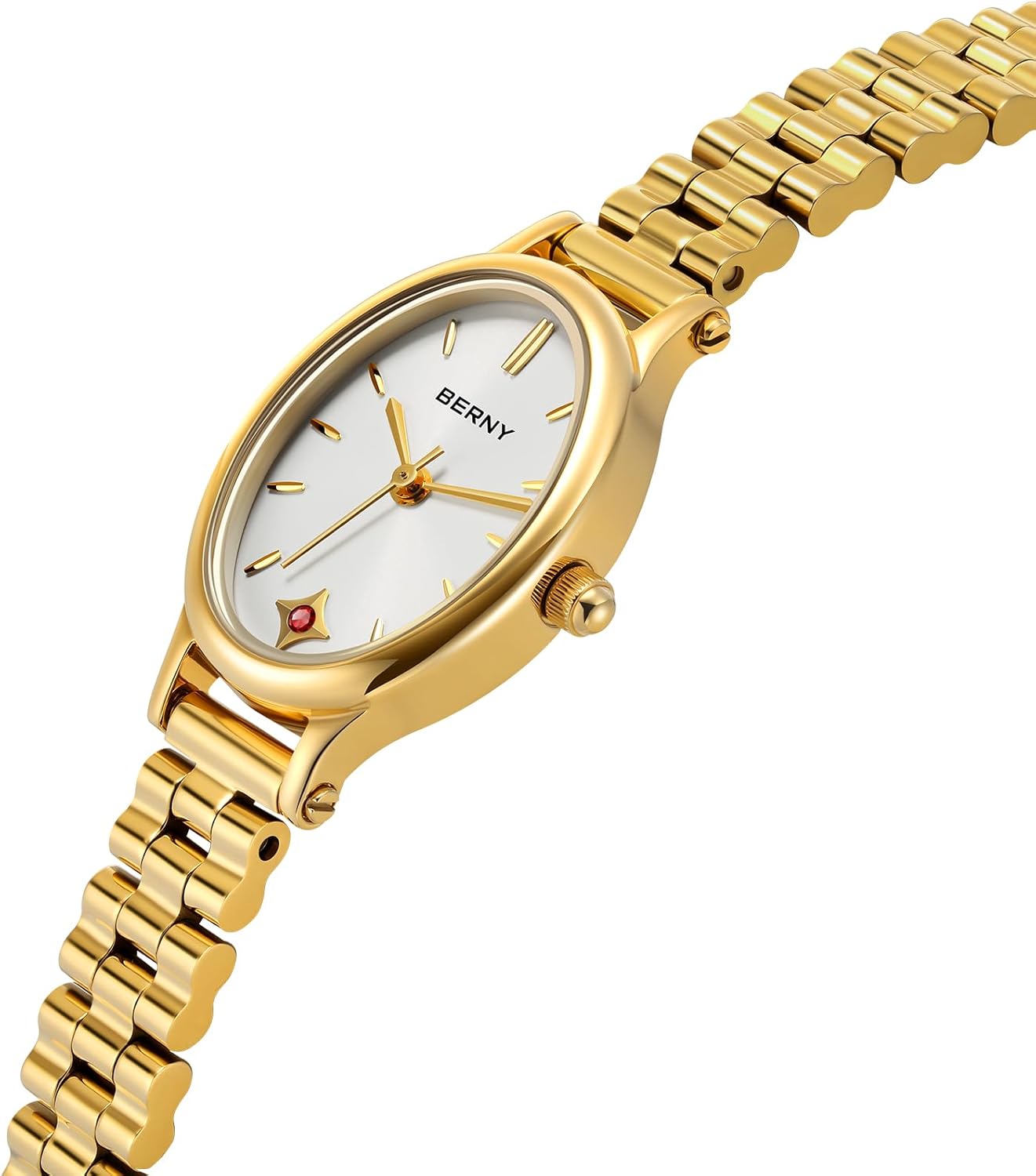 BERNY Gold Watches for Women Dainty Women's Wrist Watch, 3ATM Waterproof Fashion Small Ladies Bracelet Watch, Female Analog Quartz Watch, Full Stainless Steel Sun-ray Dial Luxury Birthday Present - Image 2