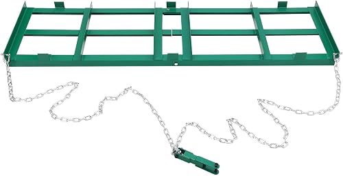 Garvee 6 FT Drag Harrow Driveway Grader, Tow Behind Lawn and Power Rake with 6 FT Chain, Lawn Leveling for ATV, UTV, Tractor, Mower, Land Leveler for Gravel, Sand, Soil, Hay,Gravel Driveway Drag,Green | 6 Ft Chain, Lawn
