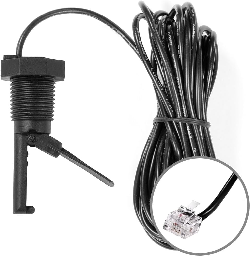 XtremepowerUS Replacement Flow Switch Assembly GLX-FLO-RP Pool Flow Sensor Suitable for Salt Cell & Chlorine Generator with 15ft Cable Flow Switch