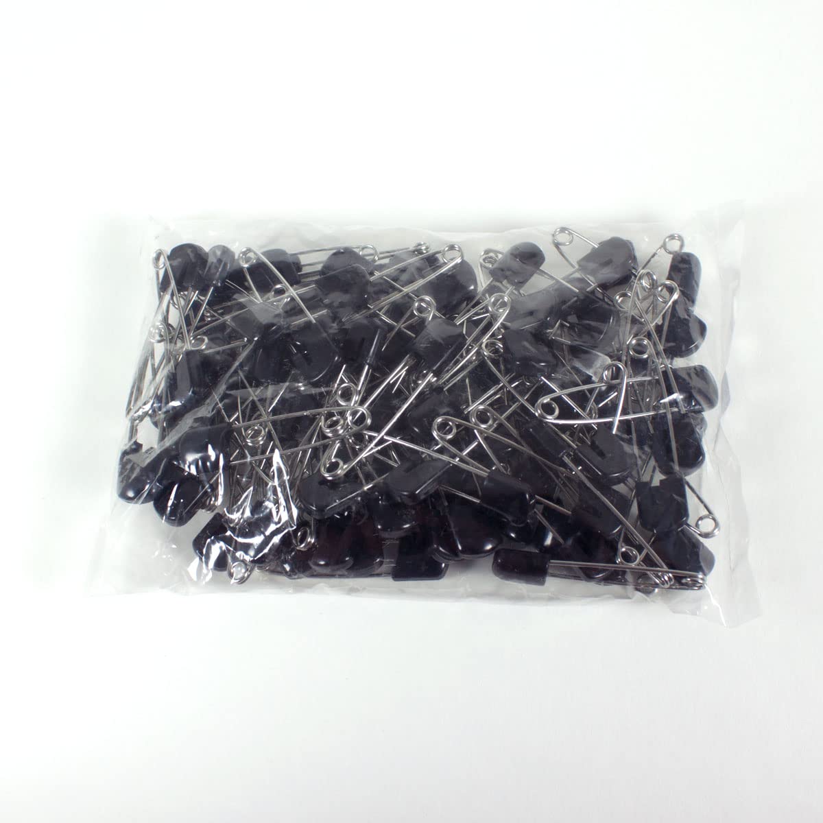 OsoCozyCloth Diaper Nappy Pins 100 Packs - 100 Stainless Steel Safety Pins with Locking Plastic Heads. Durable, Safe and Cute 2.2 Inches Long (Black)