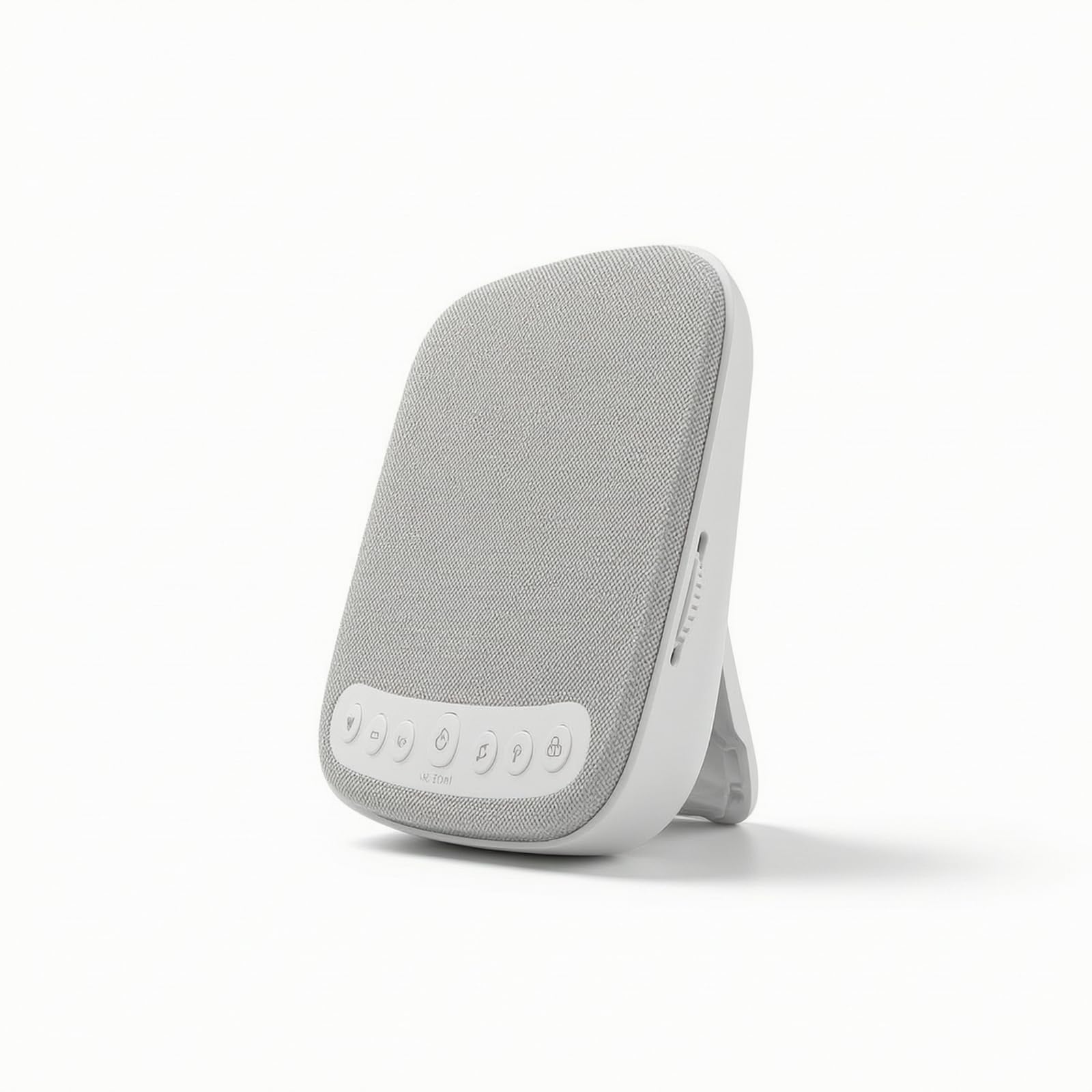 Amagogo Sleep Aid Machine de Sommeil Appareil Générateur Sonore Aide au Sommeil Design Tissu Tissé Gris Corps Blanc Moderne Convient à Décor de Chambre Hôtel Hébergement