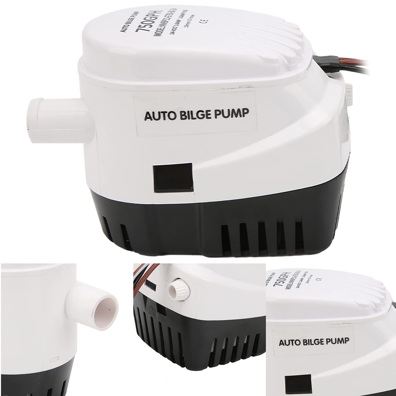 Keenso Pompa di Sentina Automatica Sommersa 24V 750GPH, Pompa Sommersa