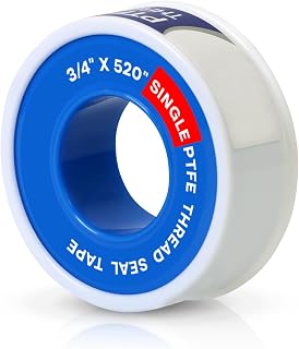 Supply Giant Plumbers PTFE Tape 3/4" W x 520" L Pipe Thread Tape, High Density Thread Sealant Tape Water Seal Plumbing Tape for Shower Head, Pipes, Gas Lines, Leak Prevention