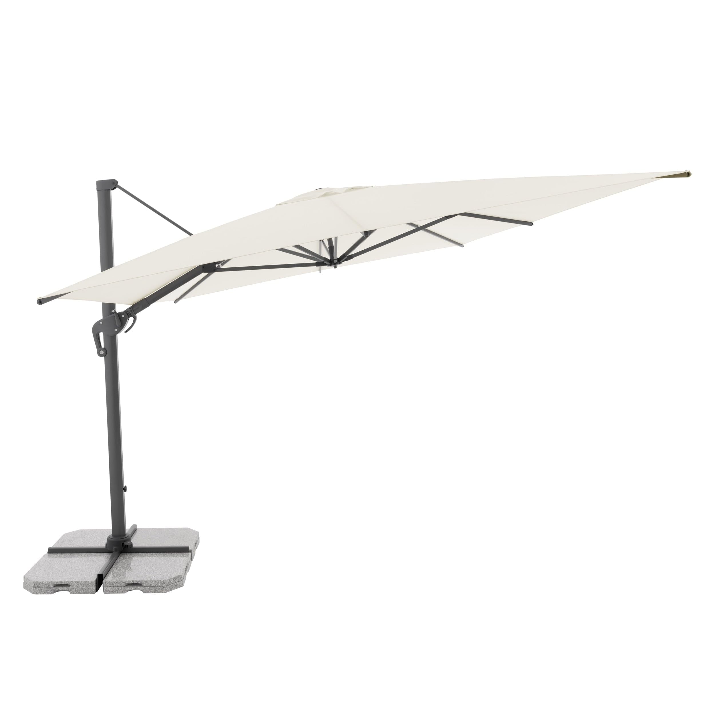 Doppler ombrellone a pendolo Jack 400x300cm al naturale I per balcone, terrazza e giardino I a manovella in alluminio resistente ai raggi UV I multifunzionale