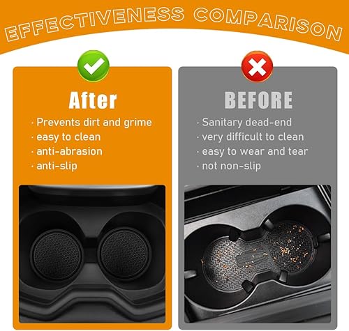 Miniatura 4 de Paquete de 4 posavasos brillantes para automóvil, 2.75 pulgadas, de silicona, antideslizante, con diamantes de imitación, accesorios universales y