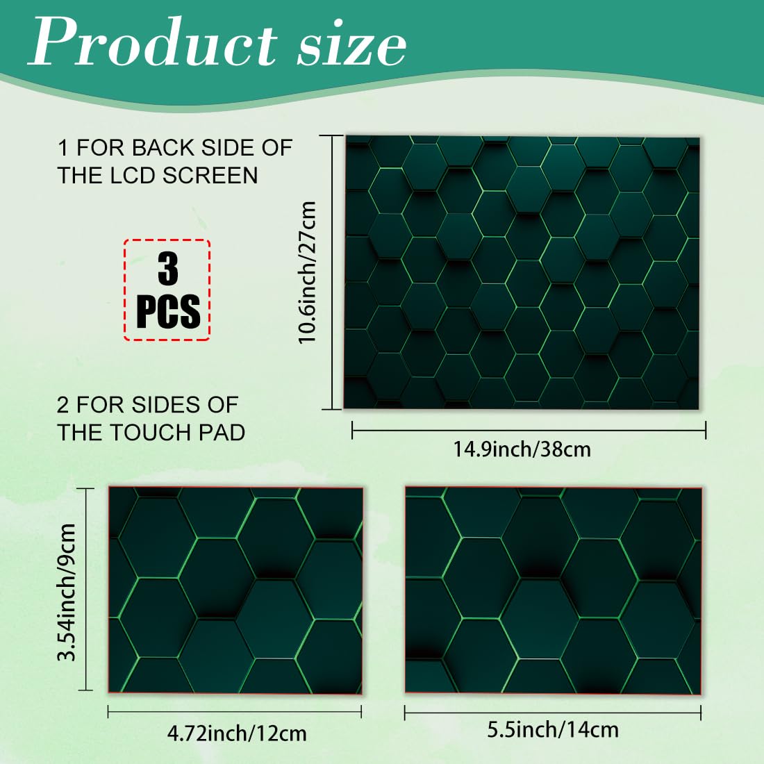 PLIGREAT 15 pollici Laptop Pelle Adesivo Cutable Universale Rimovibile Impermeabile Laptop Art Sticker Tecnologia Alveare