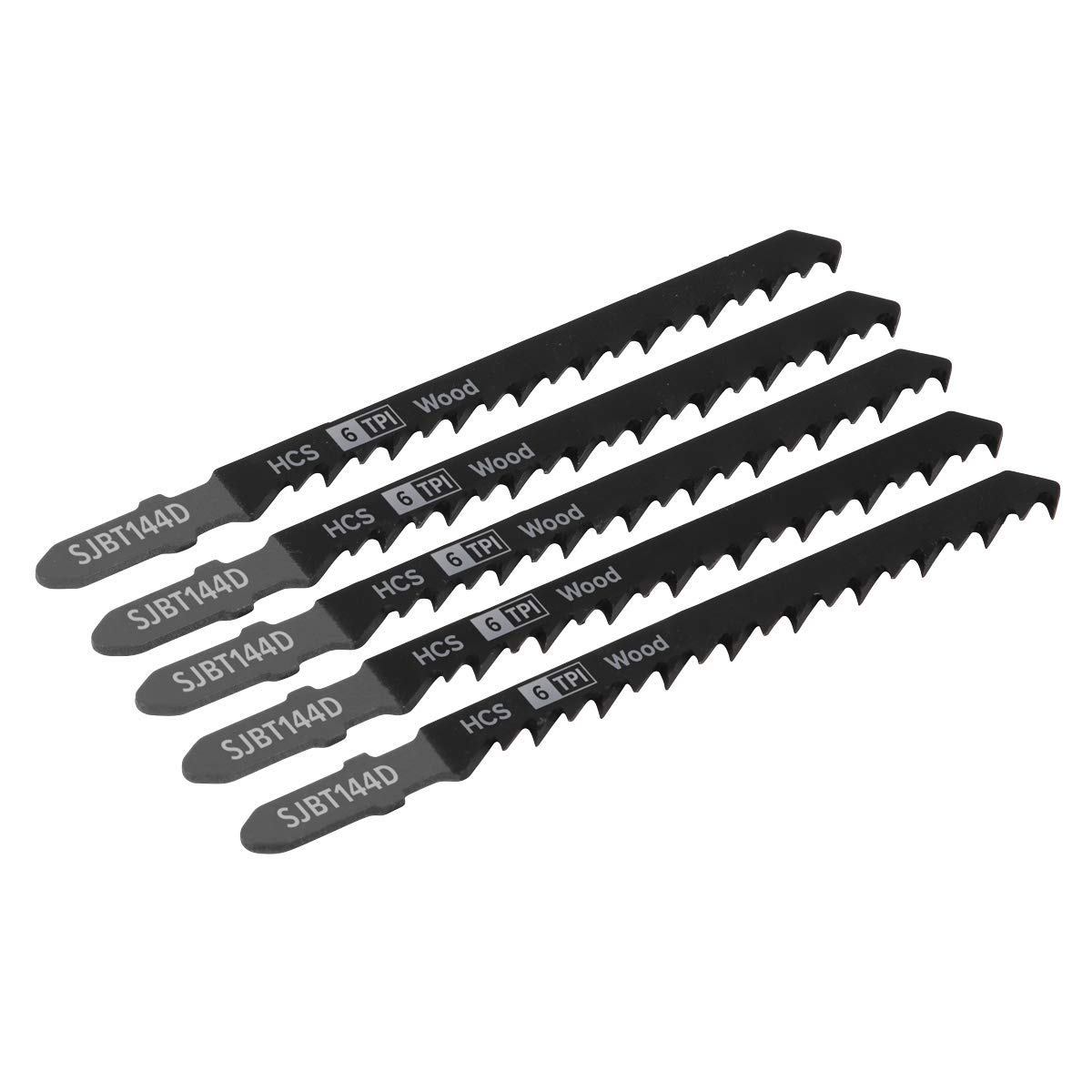Sealey Sjbt144d 100Mm 6Tpi Jigsaw Blade General Wood - Pack Of 5
