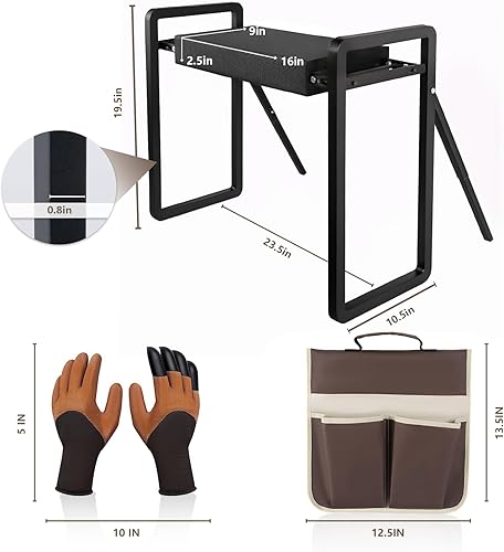 Miniatura 3 de seasky Asiento plegable para arrodillarse y sentarse, taburete de jardín ensanchado grueso y suave, taburete de jardinería resistente con bolsa de