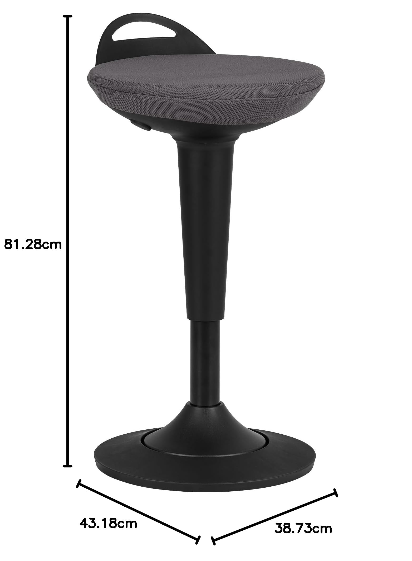 Learniture Taburete oscilante Acolchado de Altura Ajustable, Color Gris Oscuro