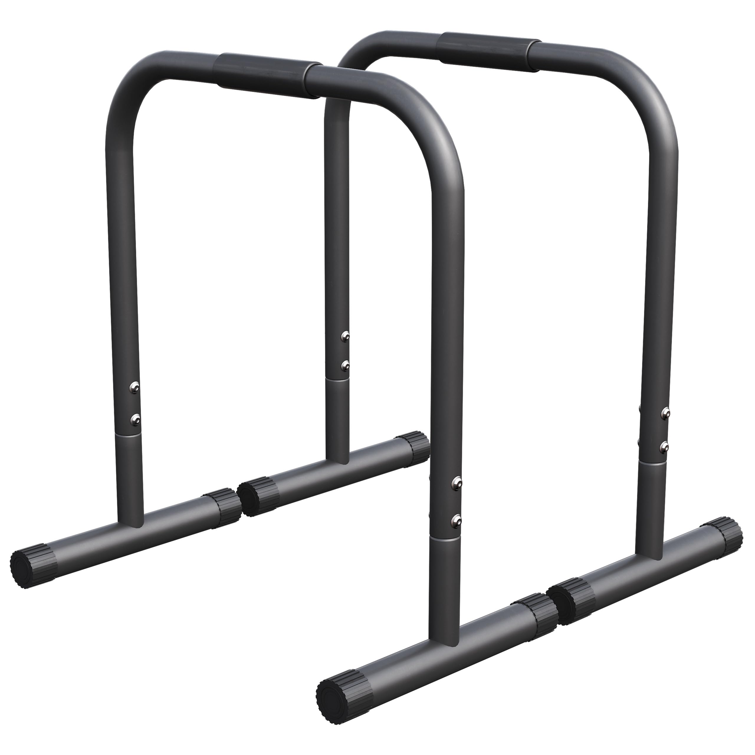 GORILLA SPORTS® Barres Parallèles - Paire, Hauteur 73 cm, Charge Max 200kg, Acier Haute, Noir/Bleu/Rouge - Station de Dip Parallettes, Dips Stand, Calisthenics, Push Up Bars, Musculation, Fitness, Gym