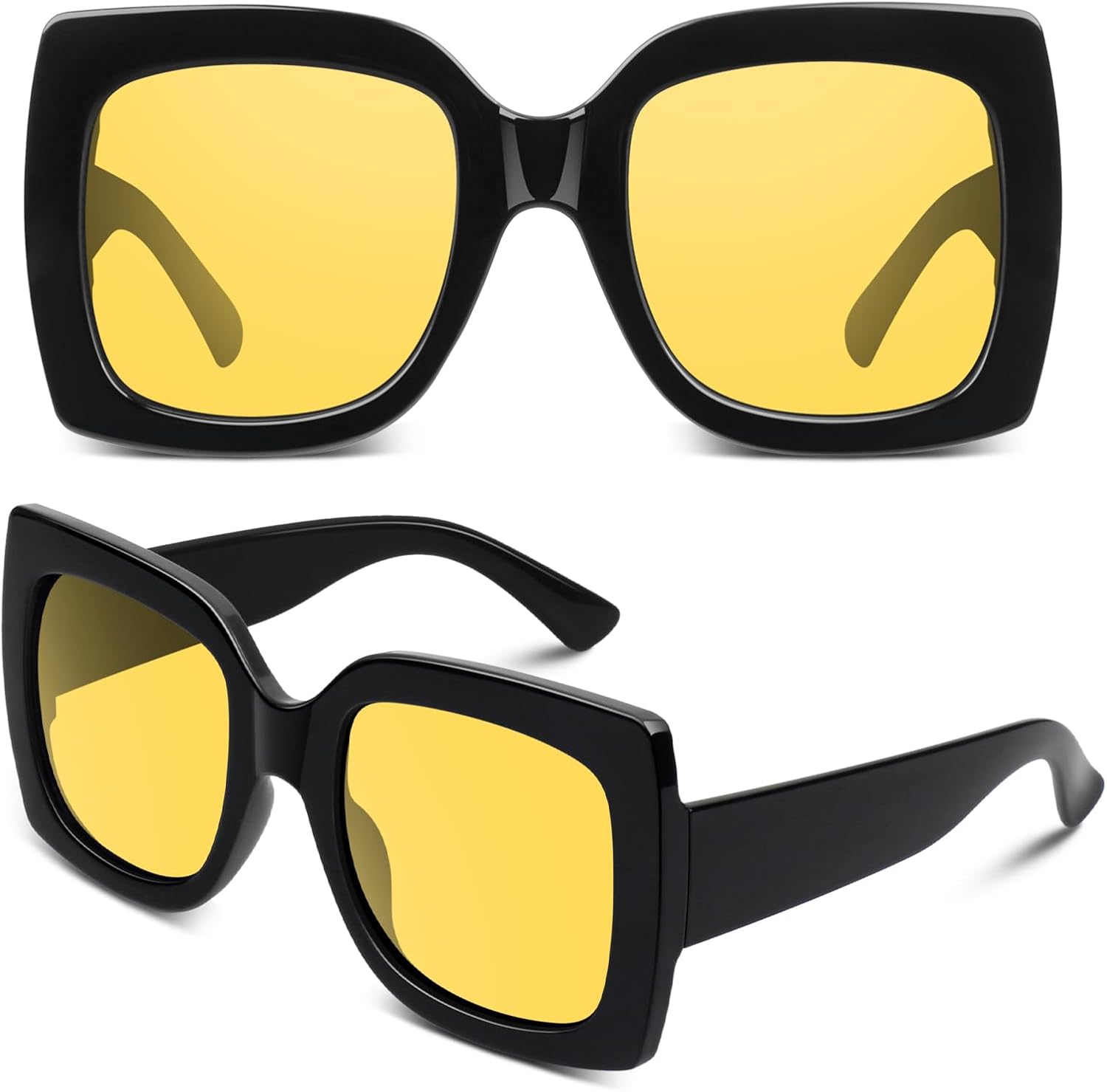 GQUEEN Oversized Square Frame Sunglasses Womens Retro Vintage Trendy Shades,S904