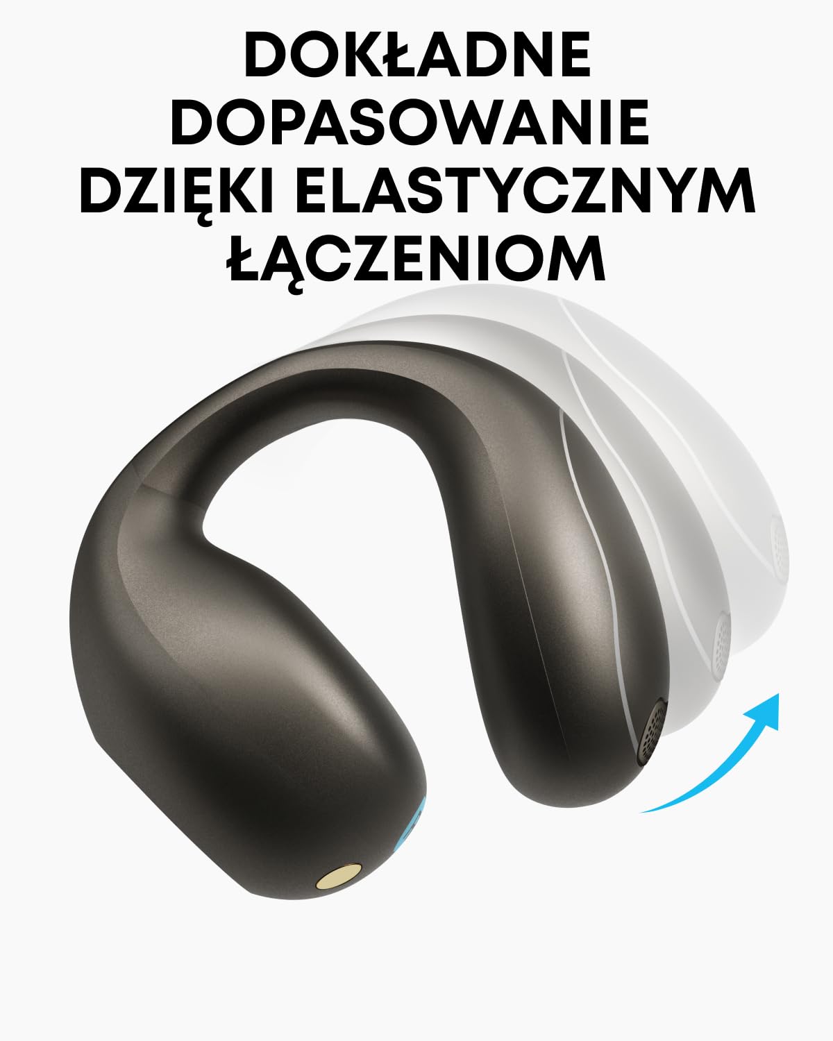 soundcore Słuchawki douszne Anker C40i, słuchawki z klipsem, elastyczny przegub, sterowanie przyciskami, lekki jak piórko komfort, pewne trzymanie z klipsami na ucho, czysty dźwięk (grafitowo-szary)