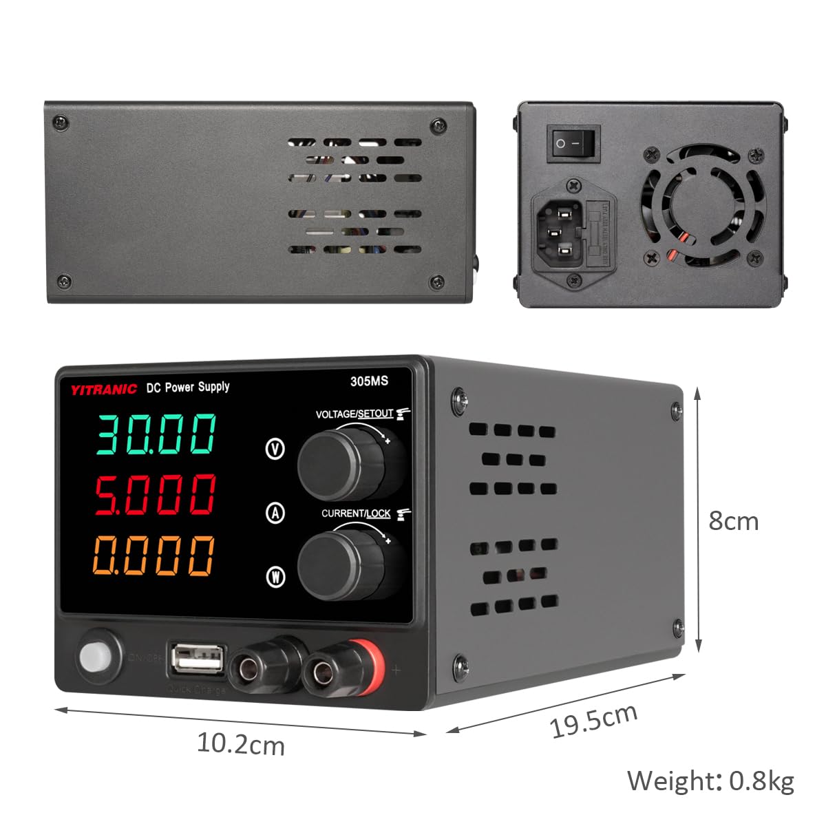 直流安定化電源 0-30V/0-5A 可変 スイッチング電源 高精度4桁LEDk Amazon | YITRANIC 直流安定化電源 0-30V/0-5A 可変 スイッチング電源