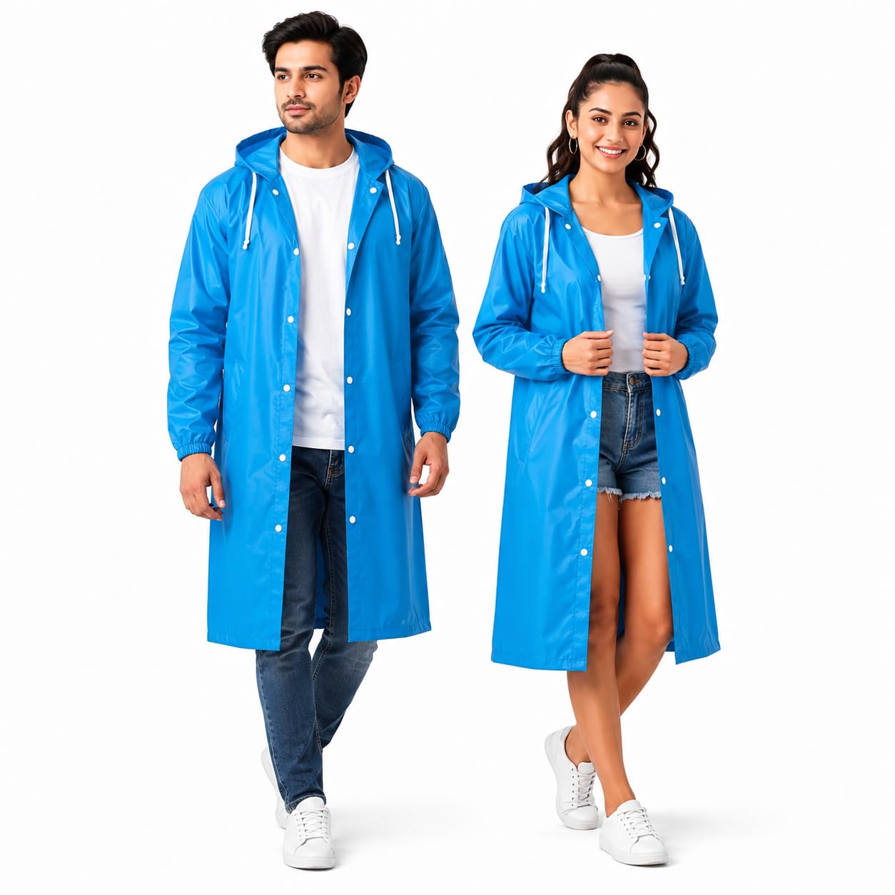 stepalzz vexa Full Length Waterproof Raincoat for Men & Women | Hooded Transparent Rain Wear with Sleeves | Reusable Long Rain Jacket for Bike Riding, Travel, Camping & Monsoon Protection-picture-50