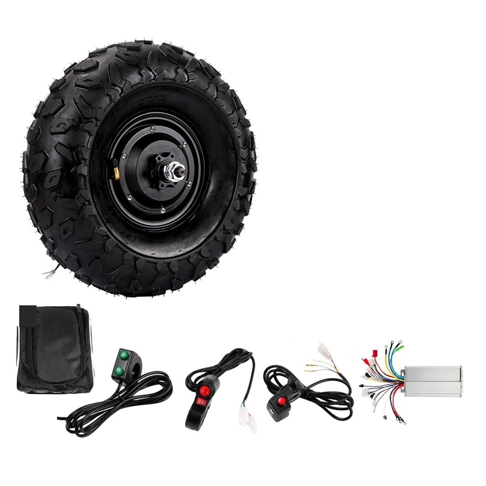 Kit De Brouette Électrique Tout-Terrain À Couple Élevé avec Moteur Moyeu Engrenages sans Balais, 14,5 Pouces, 24 V/36 V/48 V, 250 W/350 W/500 W
