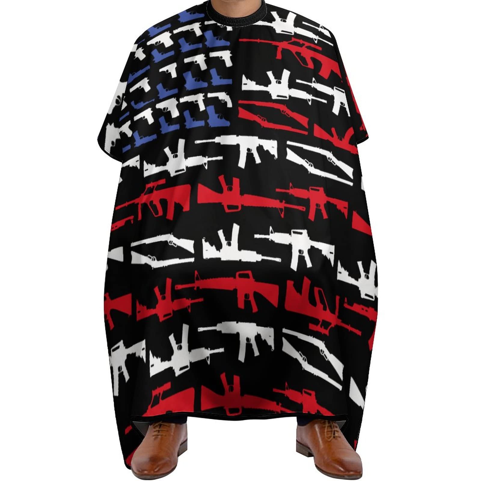 Guns of American Flag Barber Cape Professional Hair Cutting Apron Hairdresser Cape Salon Cape for Men Women