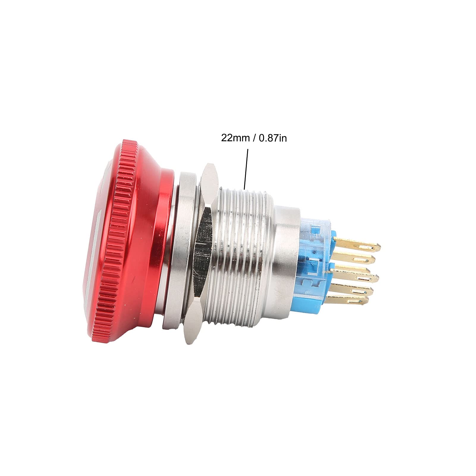 Interruttore A Pulsante LED, 19mm 12V LED Impermeabile In Acciaio Inossidabile, Interruttore A Pulsante A Scatto Con Blocco, Interruttore A Pulsante - Foto 12