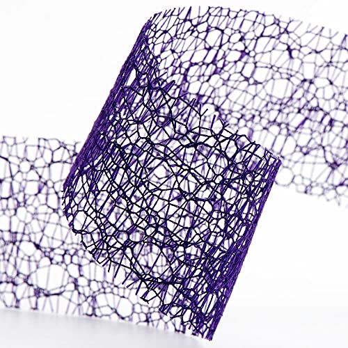 Italian Options Deco Web Mesh Ribbon 38mm x 20 Metres - Purple, Deco Web, Purple