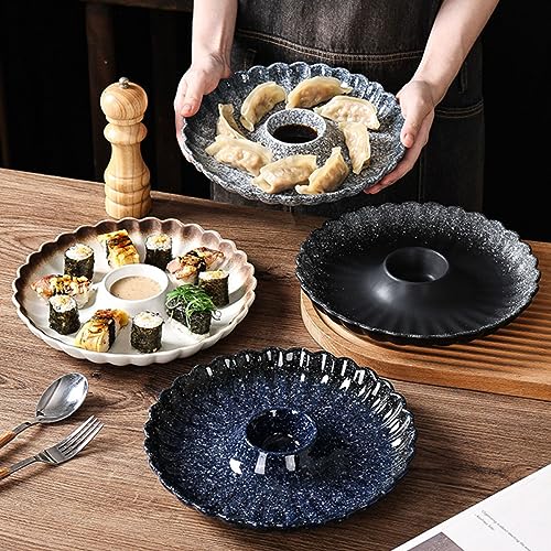 Plato cerámico estilo japonés para sushi y dumplings miniatura 3