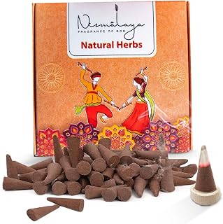 Nirmalaya Premium Luxury Natural Herbs Incense Cones | Bamboo Less & Charcoal Free | Pack of 40 Cones, 180g | Ideal for Home, Office, Yoga, Meditation & Aromatherapy | Long Lasting Fragrance