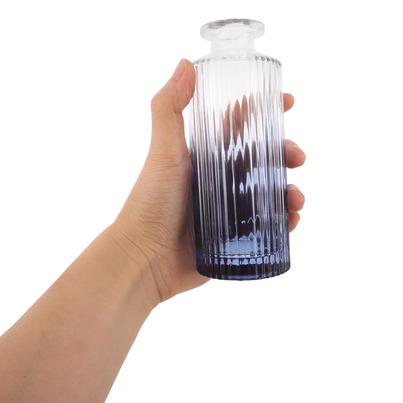 INOOMP 6 Bottiglie di Profumo in Vetro con diffusore - Diffusore di Oli Essenziali in Rilievo - Vaso Decorativo Vuoto per fragranze - Ornamento in Bottiglia di Cristallo