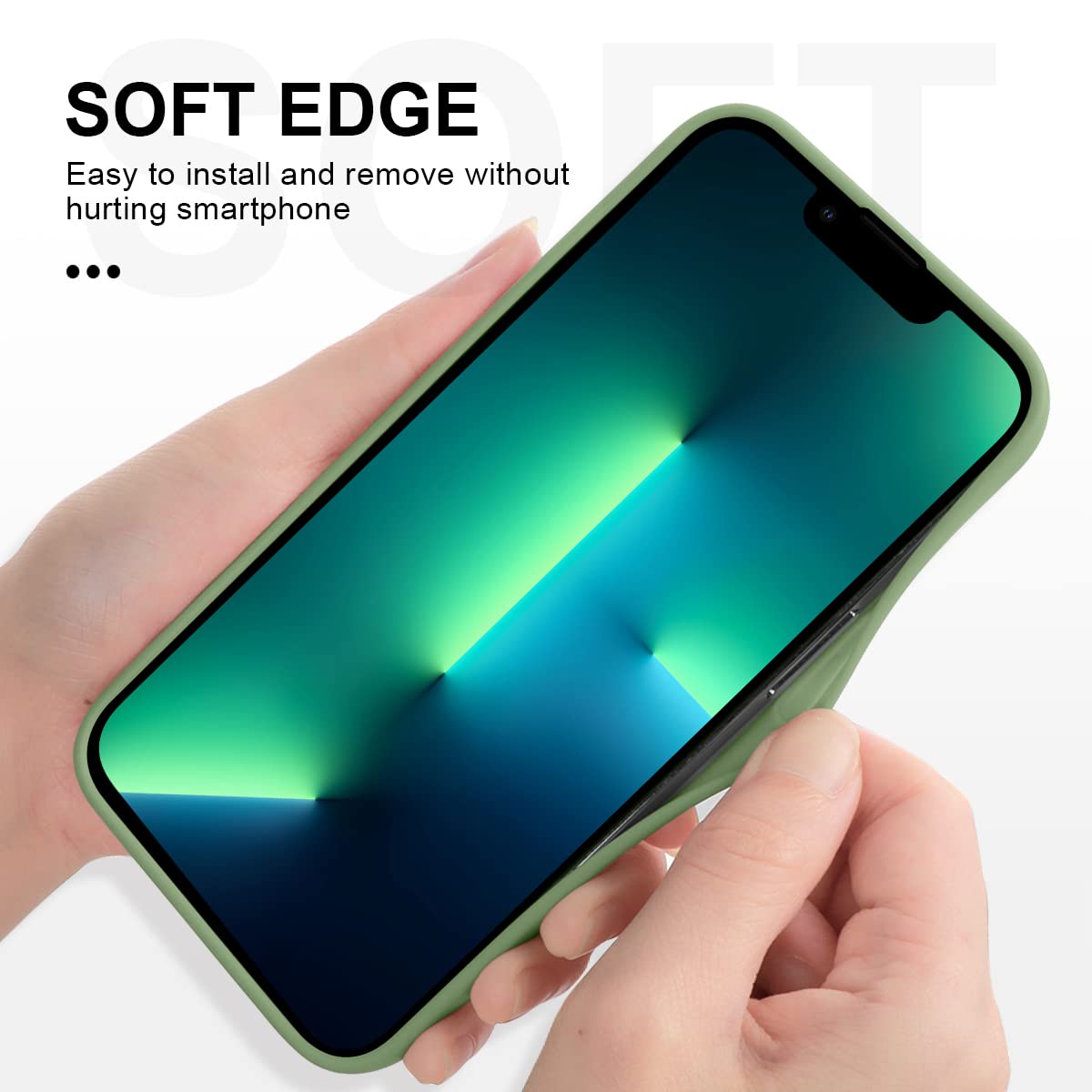 Yoedge [2 Pezzi Cover per Apple iPhone 14 Plus, Matte Morbide Silicone Custodia con Cartoon Avocado Disegni, Ultra Sottile TPU Antiurto Bumper Protettiva Case per iPhone 14 Plus 6,7 pollice, Verde