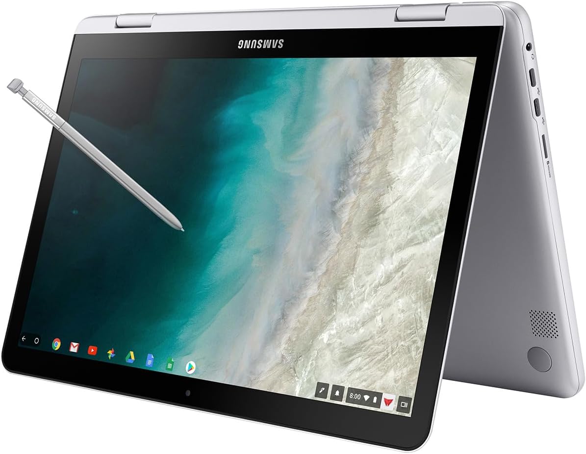 SAMSUNG Chromebook Plus V2 360 12.2" FHD+ 2-in-1 Touchscreen (Intel Celeron 3965Y, 4GB RAM, 128GB (64GB eMMC+64GB SD Card), Stylus Pen) Home & Education Laptop, w/Dual Webcam, Chrome OS (Renewed)